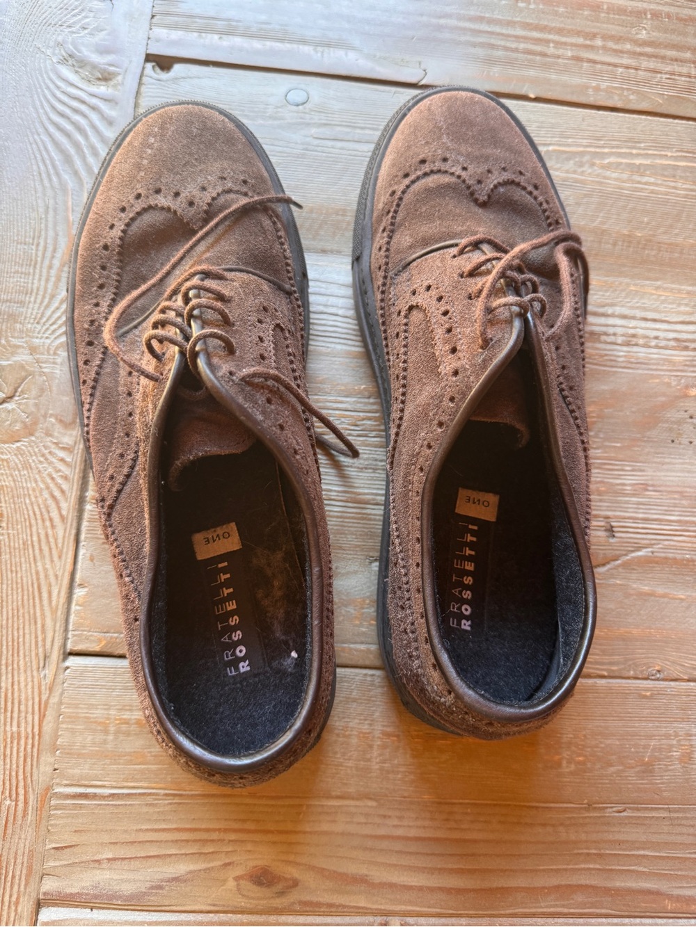 Fratelli Rossetti Brown Suede Wingtip Oxford - Men's size 10